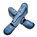 Classic Blue Denim Jeans Print Muay Thai Shin Guard