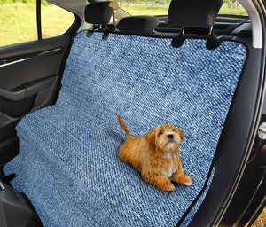 Classic Blue Denim Jeans Print Pet Car Back Seat Cover