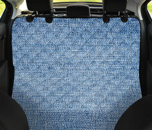 Classic Blue Denim Jeans Print Pet Car Back Seat Cover