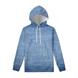 Classic Blue Denim Jeans Print Pullover Hoodie