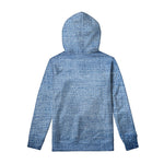 Classic Blue Denim Jeans Print Pullover Hoodie