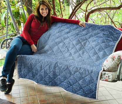 Classic Blue Denim Jeans Print Quilt