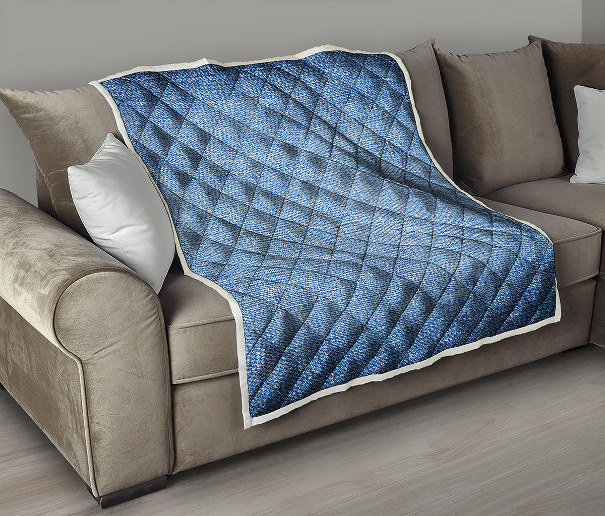 Classic Blue Denim Jeans Print Quilt