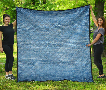Classic Blue Denim Jeans Print Quilt
