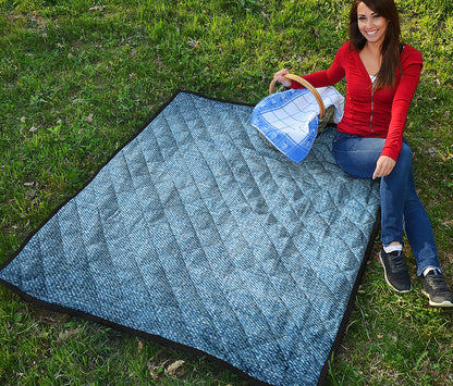 Classic Blue Denim Jeans Print Quilt