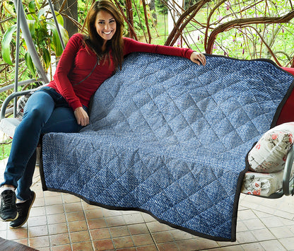 Classic Blue Denim Jeans Print Quilt