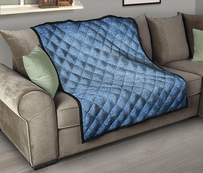 Classic Blue Denim Jeans Print Quilt