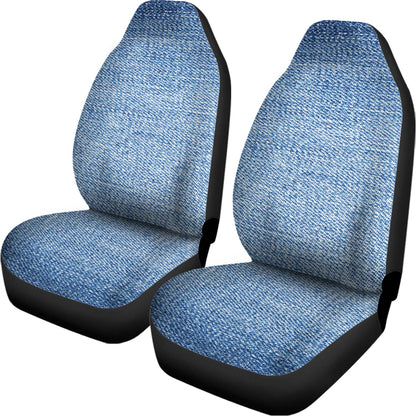 Classic Blue Denim Jeans Print Universal Fit Car Seat Covers