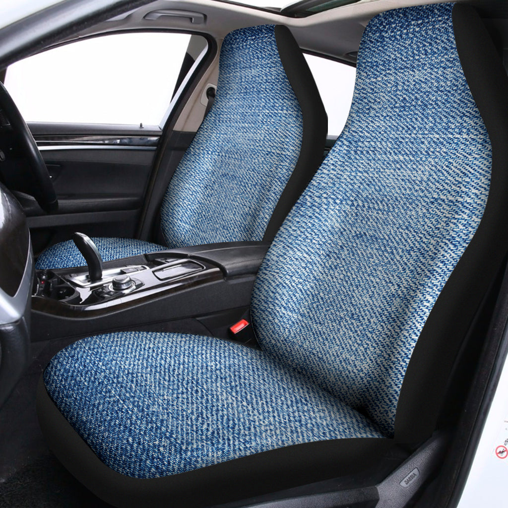 Classic Blue Denim Jeans Print Universal Fit Car Seat Covers