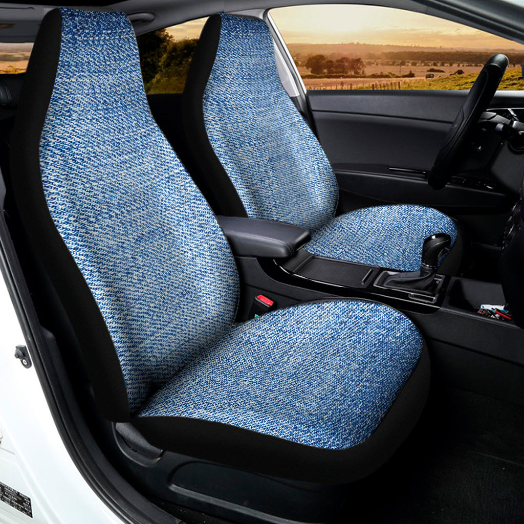 Classic Blue Denim Jeans Print Universal Fit Car Seat Covers