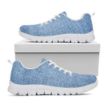 Classic Blue Denim Jeans Print White Sneakers