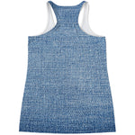 Classic Blue Denim Jeans Print Women's Racerback Tank Top