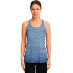 Classic Blue Denim Jeans Print Women's Racerback Tank Top