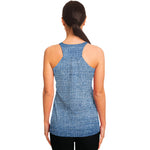 Classic Blue Denim Jeans Print Women's Racerback Tank Top