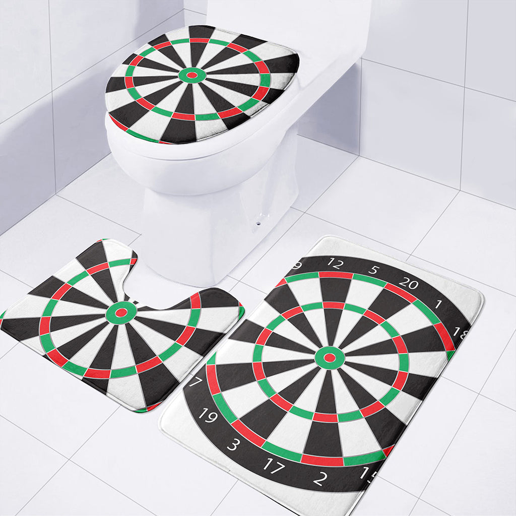 Classic Dartboard Print 3 Piece Bath Mat Set