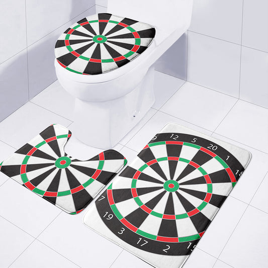 Classic Dartboard Print 3 Piece Bath Mat Set