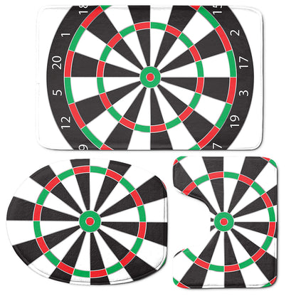 Classic Dartboard Print 3 Piece Bath Mat Set
