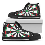 Classic Dartboard Print Black High Top Shoes