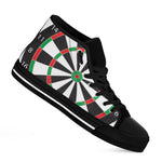 Classic Dartboard Print Black High Top Shoes