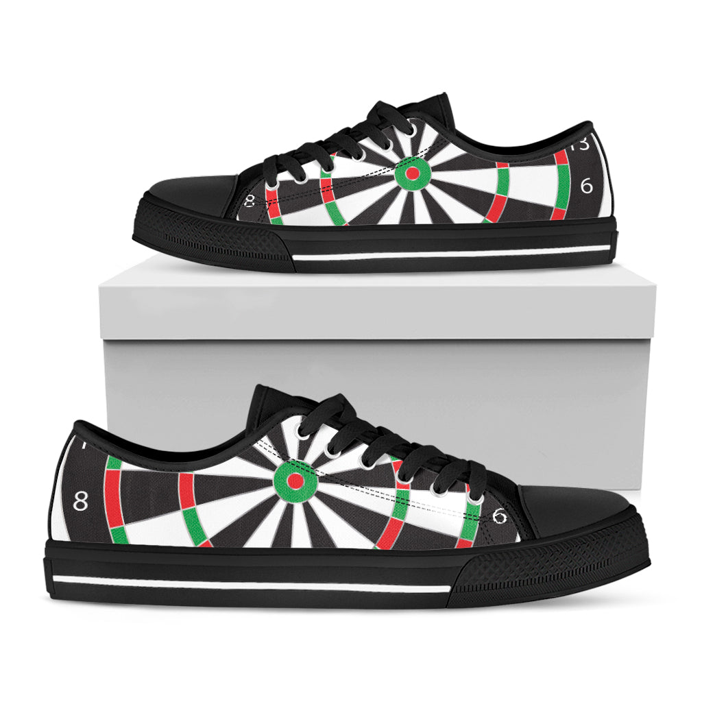 Classic Dartboard Print Black Low Top Shoes 