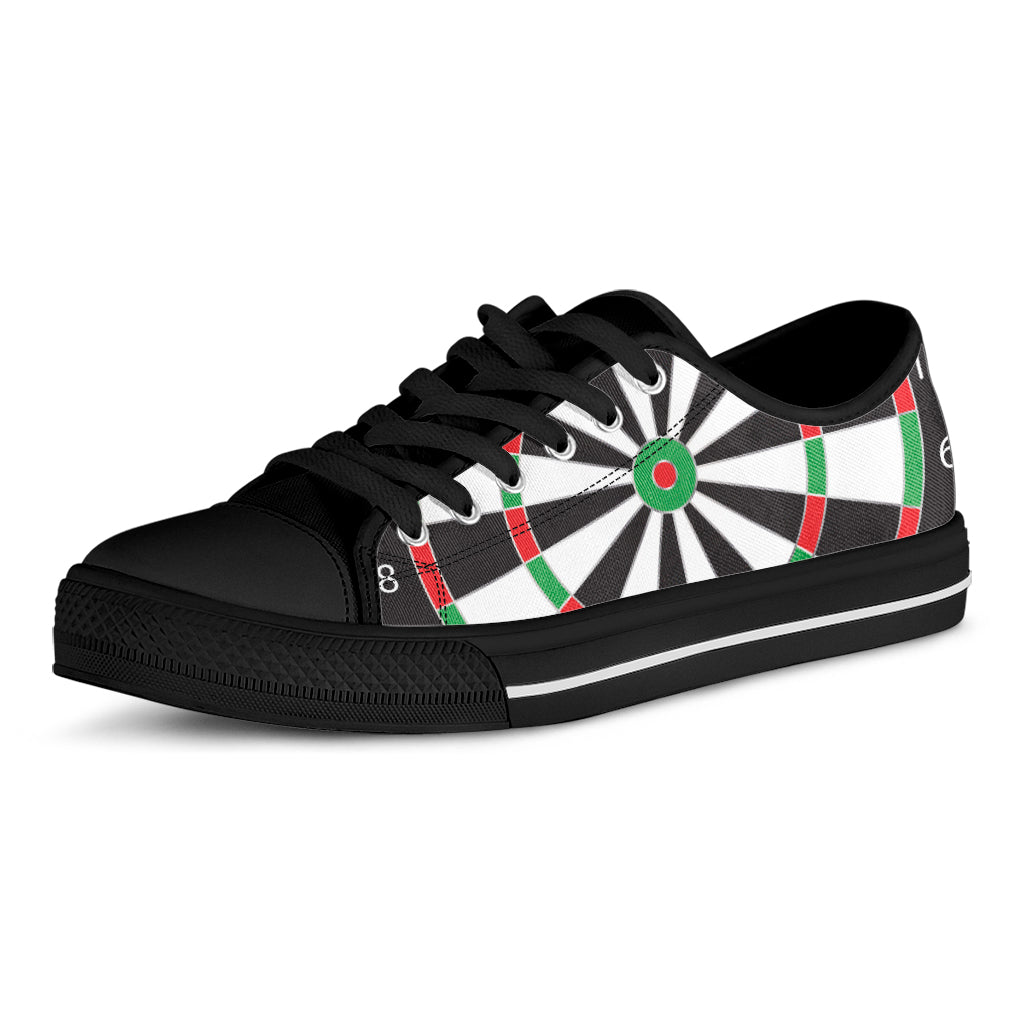 Classic Dartboard Print Black Low Top Shoes 