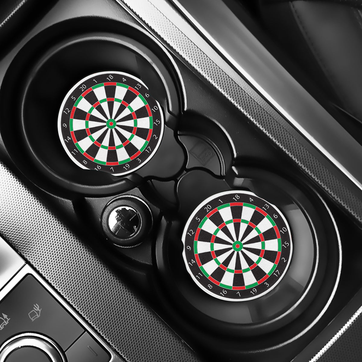 Classic Dartboard Print Car Coasters