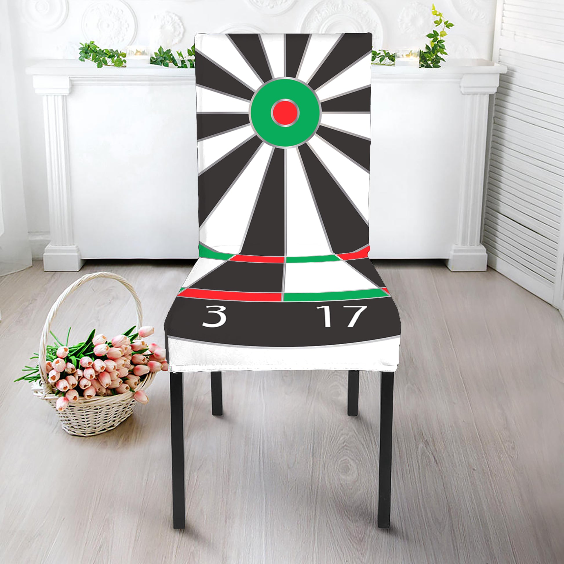 Classic Dartboard Print Dining Chair Slipcover