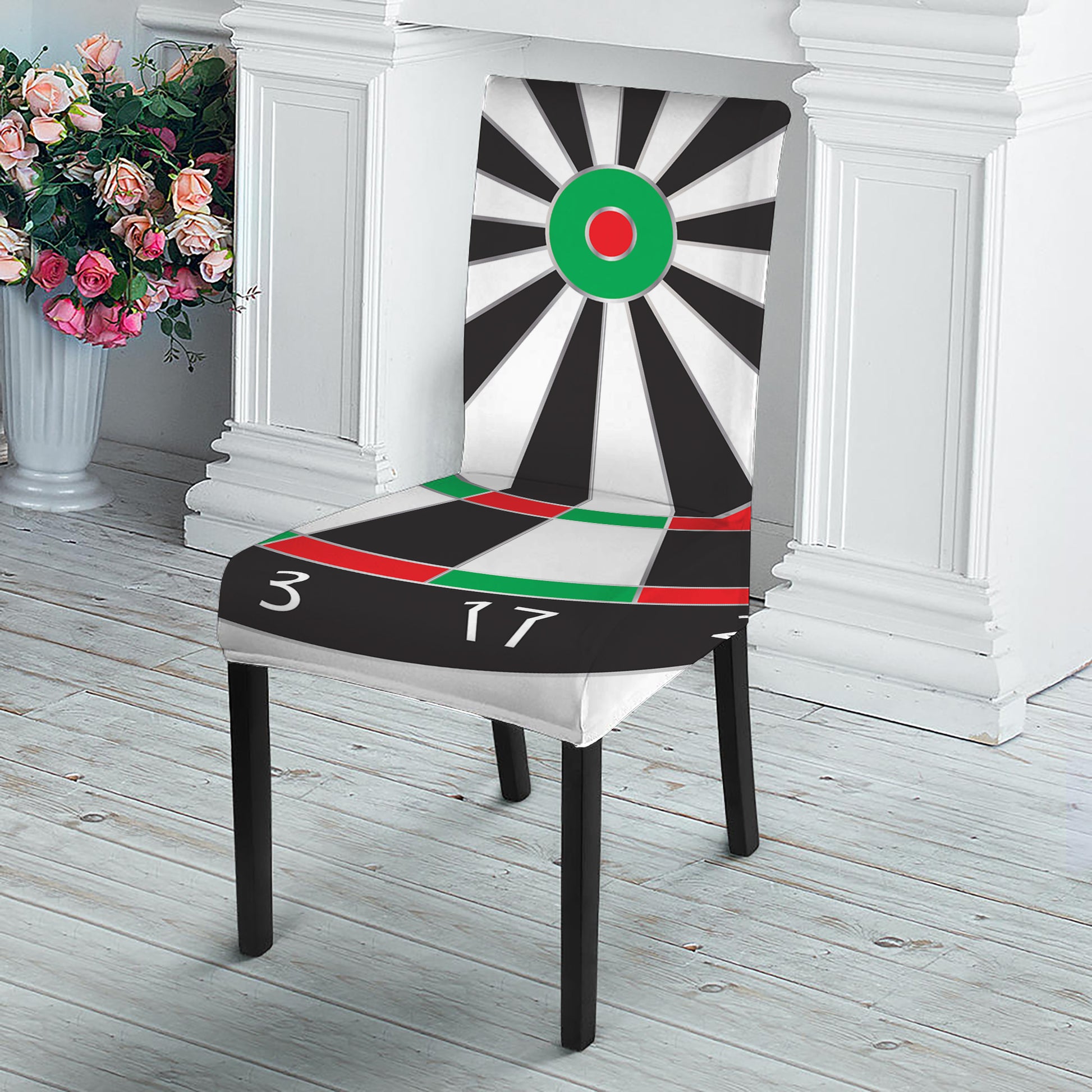Classic Dartboard Print Dining Chair Slipcover