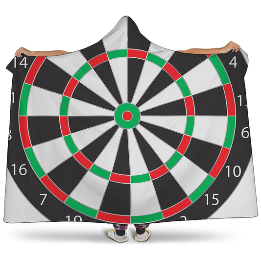 Classic Dartboard Print Hooded Blanket