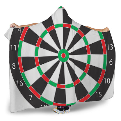 Classic Dartboard Print Hooded Blanket