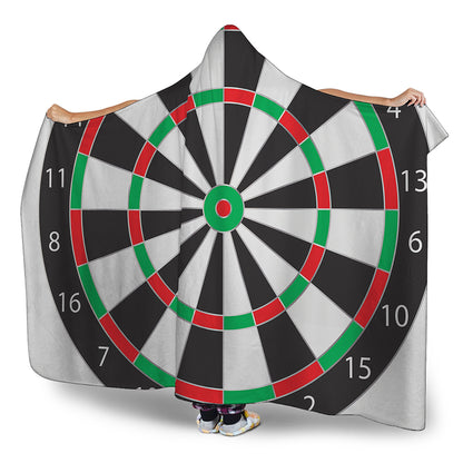 Classic Dartboard Print Hooded Blanket