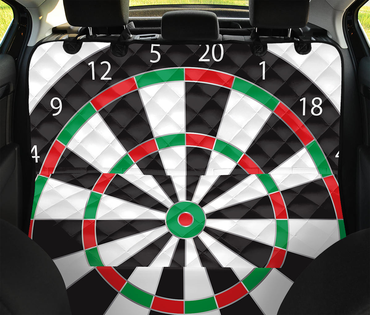 Classic Dartboard Print Pet Car Back Seat Cover