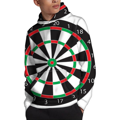 Classic Dartboard Print Pullover Hoodie