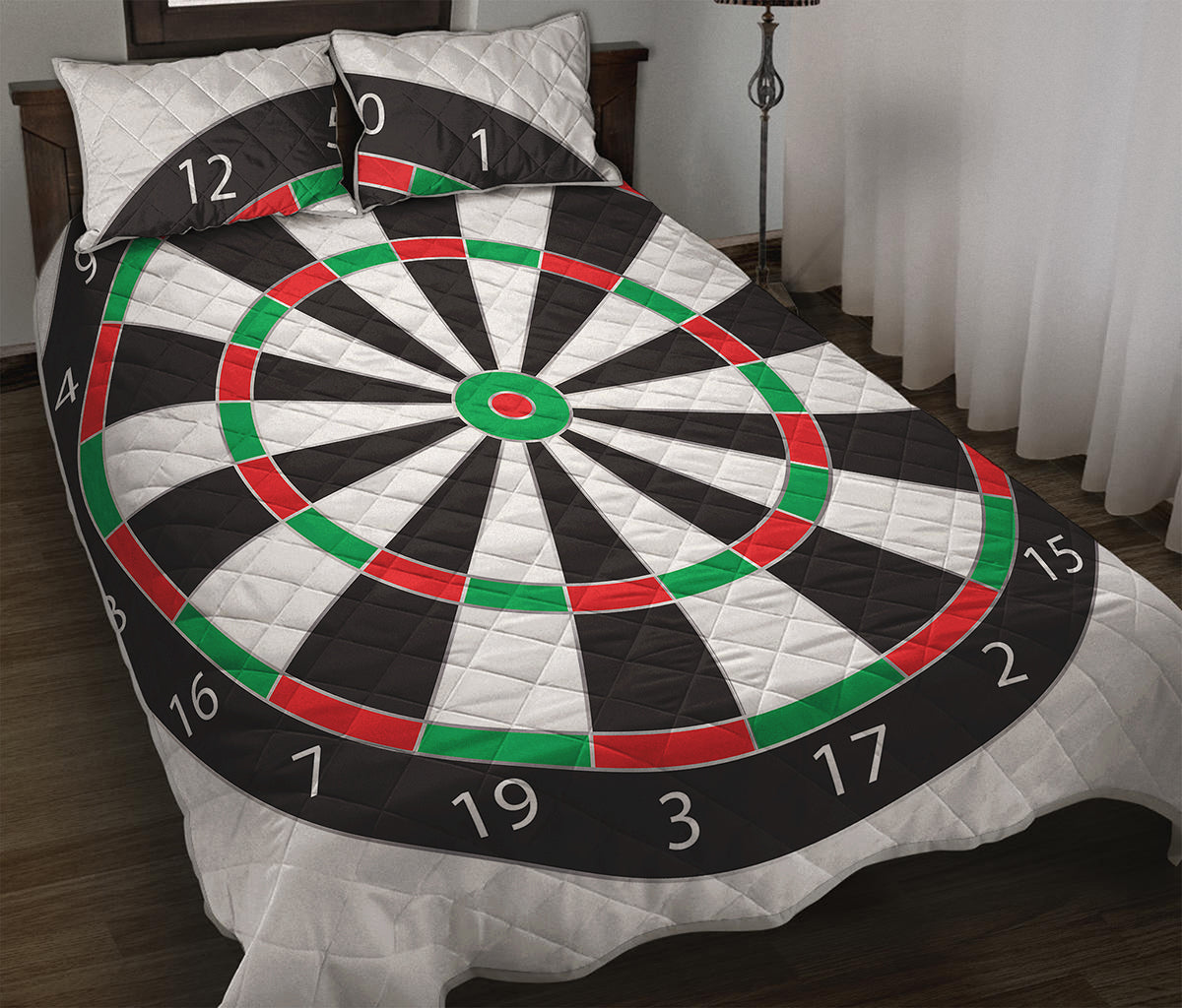 Classic Dartboard Print Quilt Bed Set