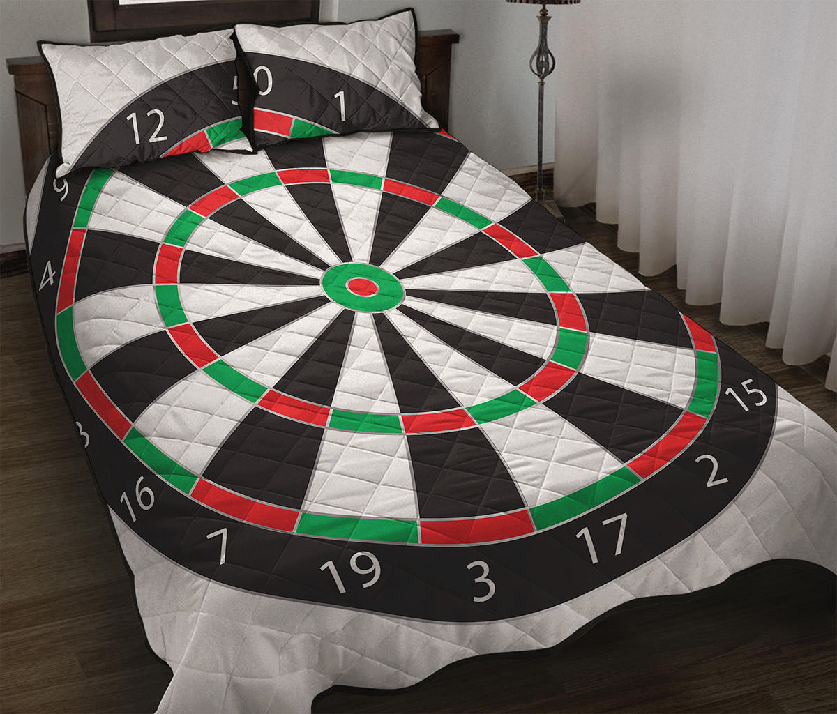 Classic Dartboard Print Quilt Bed Set