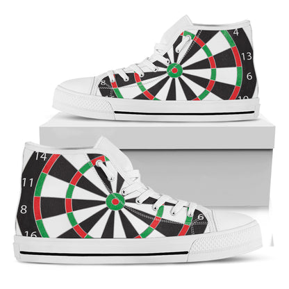 Classic Dartboard Print White High Top Shoes