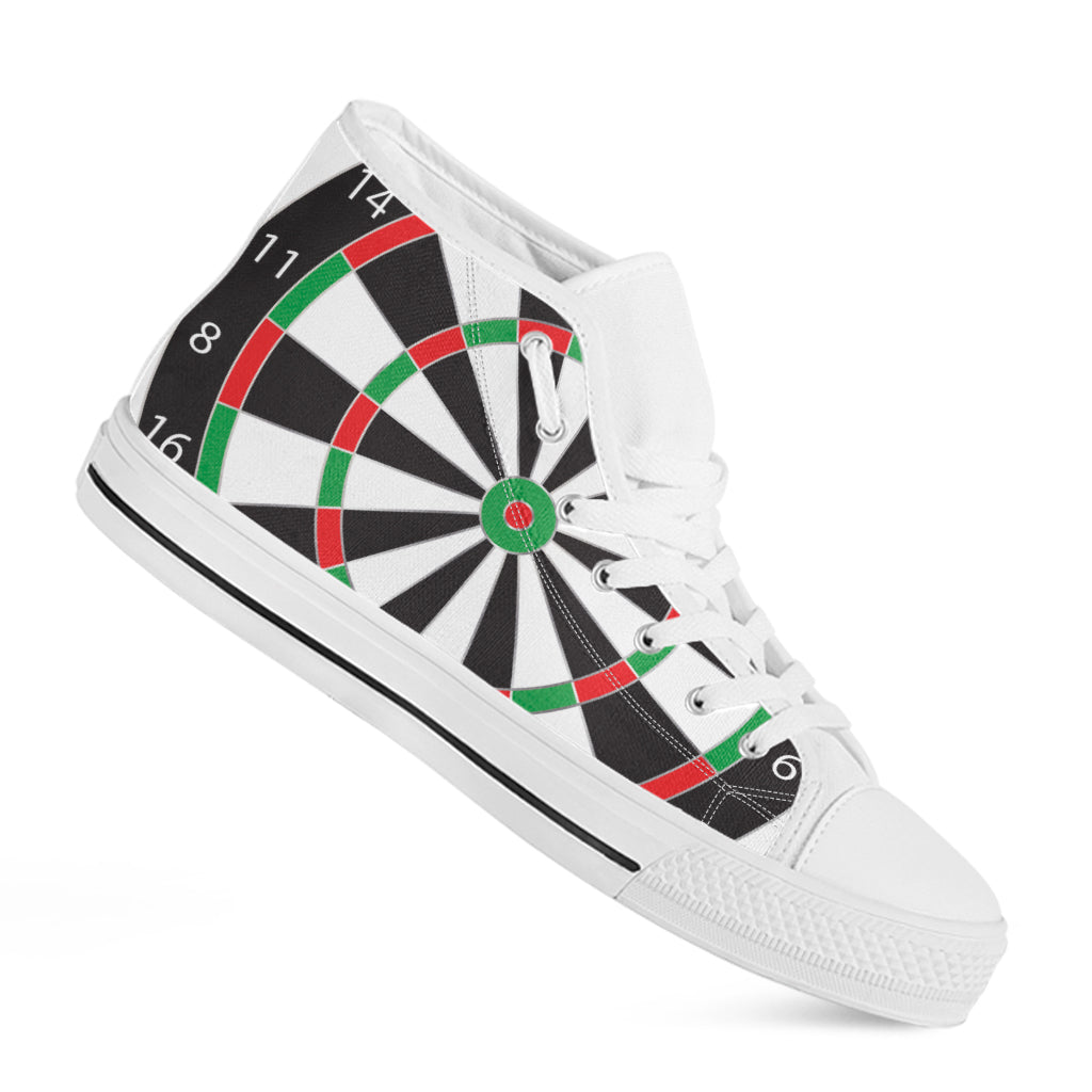 Classic Dartboard Print White High Top Shoes