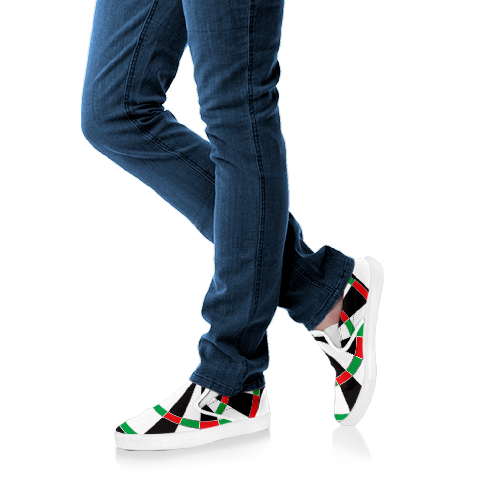 Classic Dartboard Print White Slip On Shoes