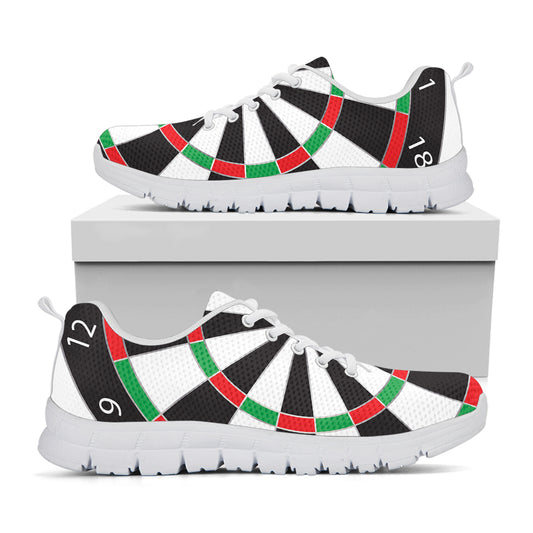 Classic Dartboard Print White Sneakers