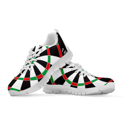 Classic Dartboard Print White Sneakers