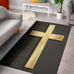 Classic Golden Cross Print Area Rug