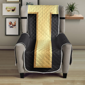 Classic Golden Cross Print Armchair Protector