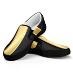 Classic Golden Cross Print Black Slip On Shoes