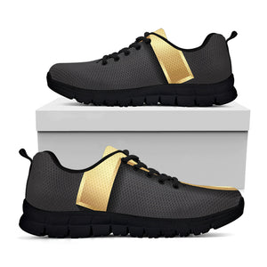 Classic Golden Cross Print Black Sneakers