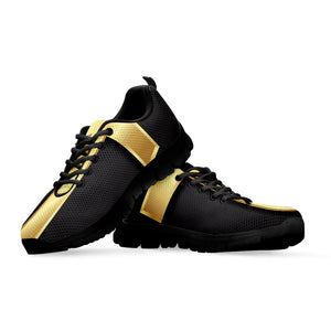 Classic Golden Cross Print Black Sneakers