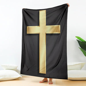 Classic Golden Cross Print Blanket