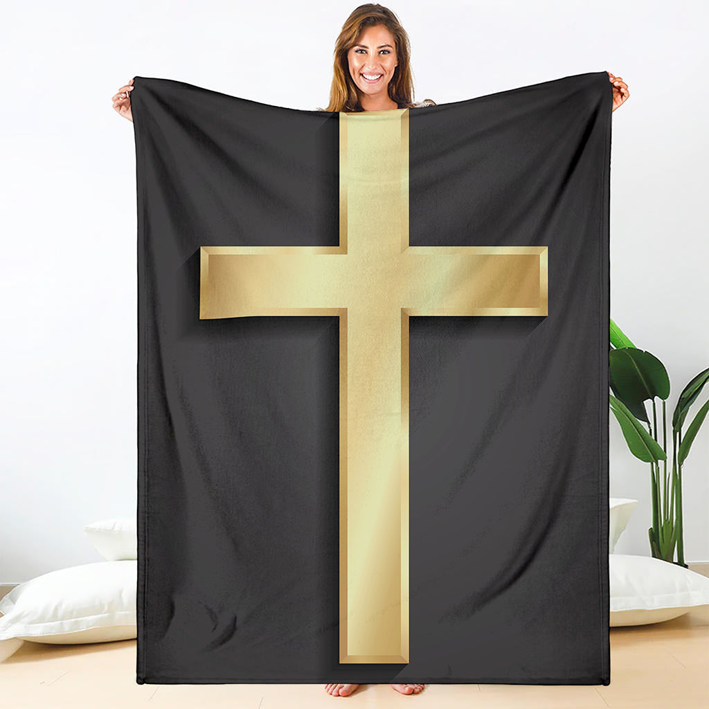 Classic Golden Cross Print Blanket