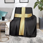 Classic Golden Cross Print Blanket