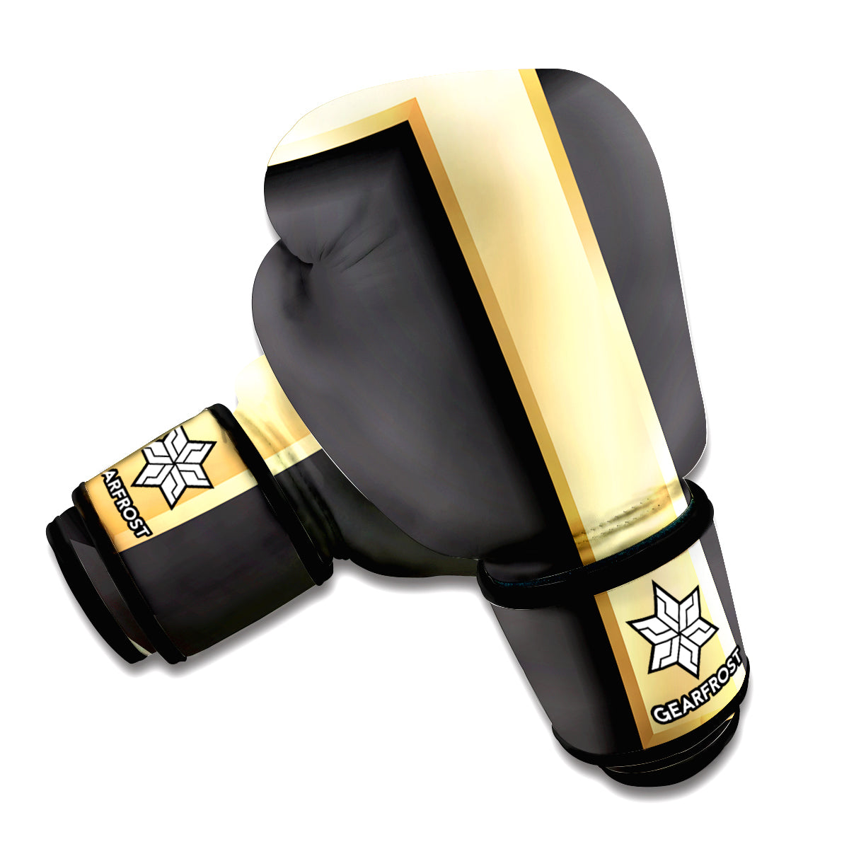 Classic Golden Cross Print Boxing Gloves