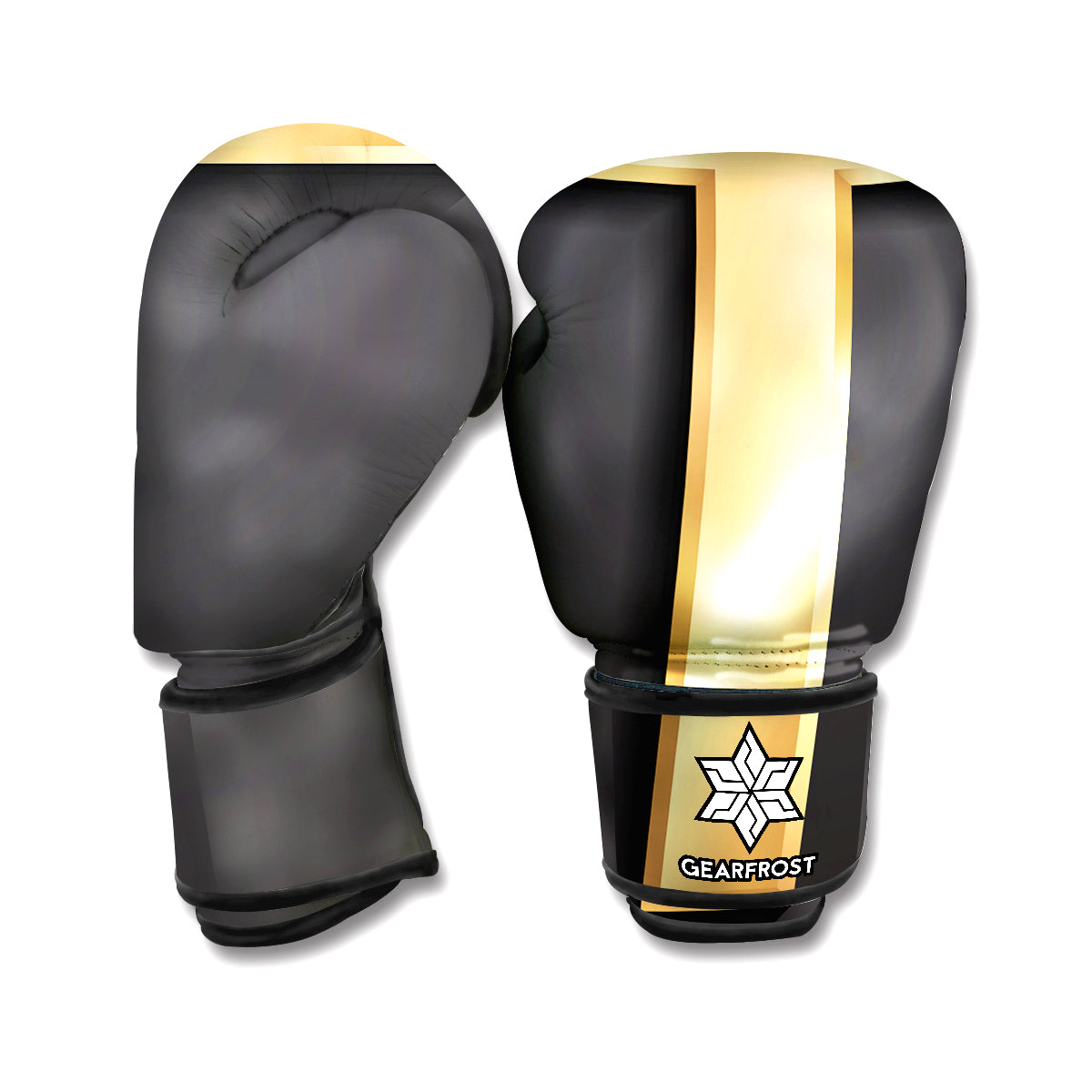 Classic Golden Cross Print Boxing Gloves